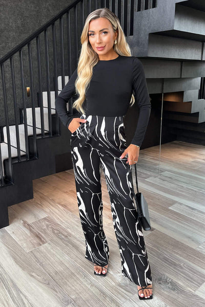 ASTR The Label Women's Long Sleeve Wrap Front Jumpsuit - Wide Leg, Contemporary Fit, LA Designed - View #5
