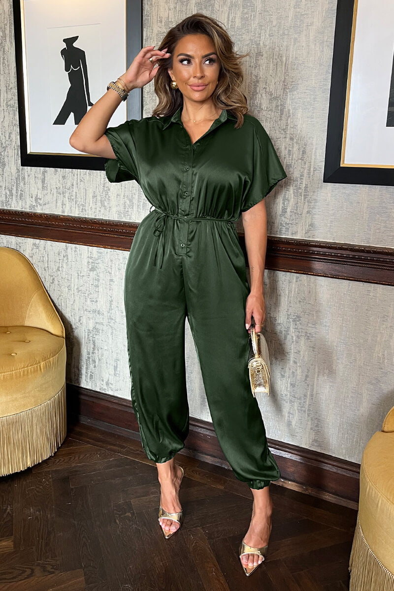 Olive green jumpsuit deals
