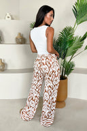 Multi Abstract Print Wide Leg Trousers