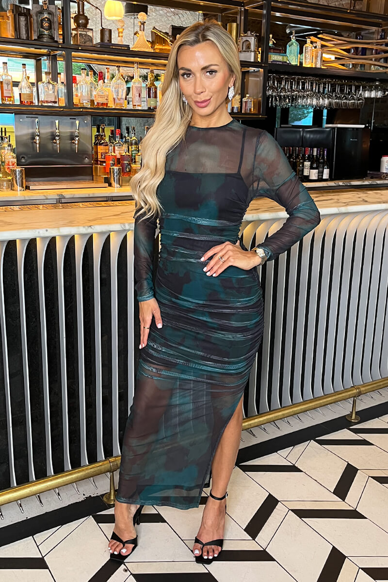 1752580048_Teal-And-Black-Smudge-Print-Mesh-Overlay-Long-Sleeve-Midi-Dress-2.jpg