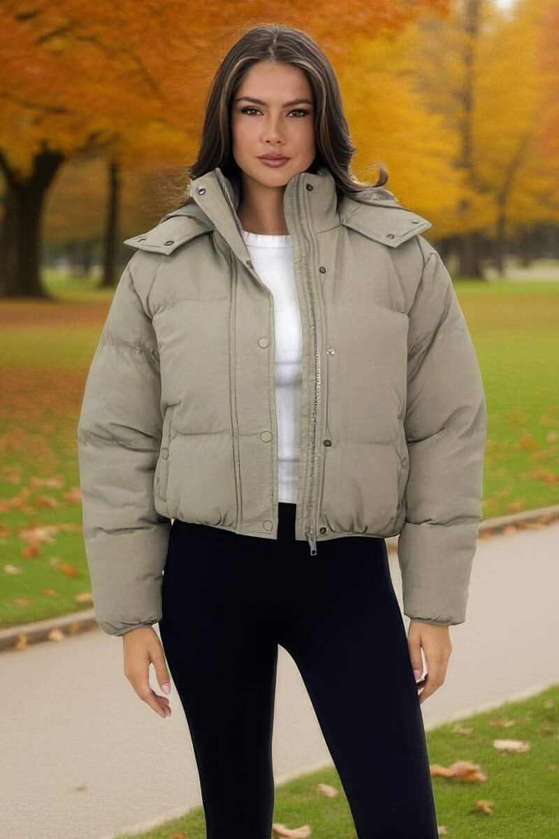 Sage Hooded Short Puffer Coat – AX Paris