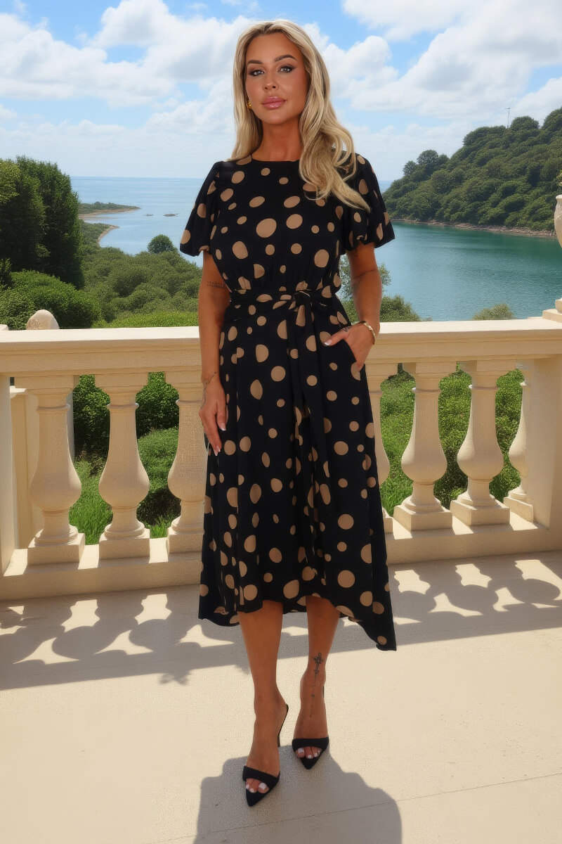 1764693135_Black-And-Stone-Polka-Dot-Puff-Sleeve-Tie-Waist-Midi-Dress-3.jpg