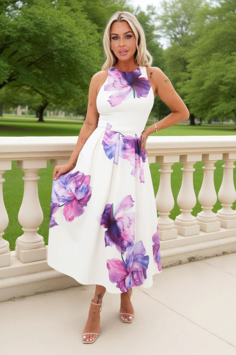 1768843609_Lilac-And-Cream-Floral-Print-Racer-Neck-Pleated-Midi-Dress-3.jpg