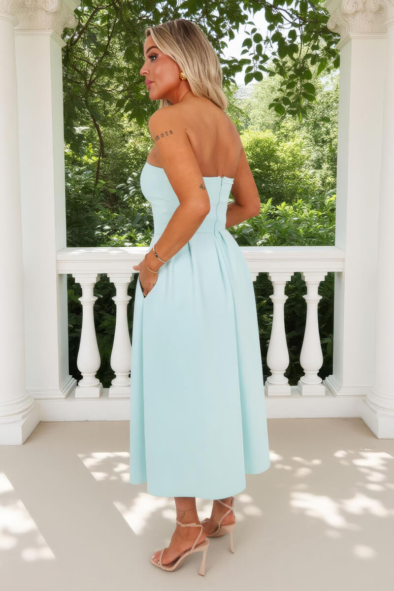 Mint Bandeau A-Line Skirt Midi Dress 14 Mint Bandeau A-Line Skirt Midi Dress 14