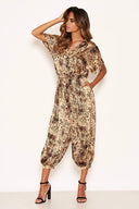 Animal Print Button Up Jumpsuit