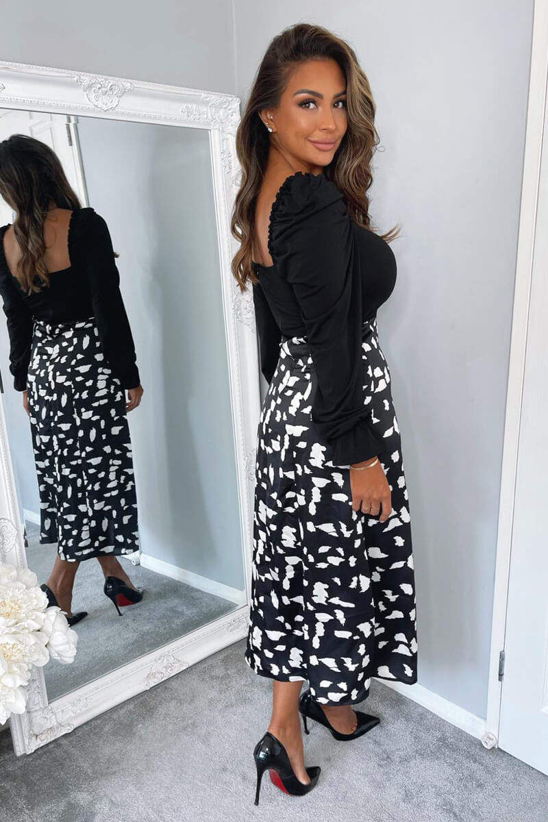 2 in 1 dress black and white sales