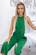 Green Knot Front Jumpsuit