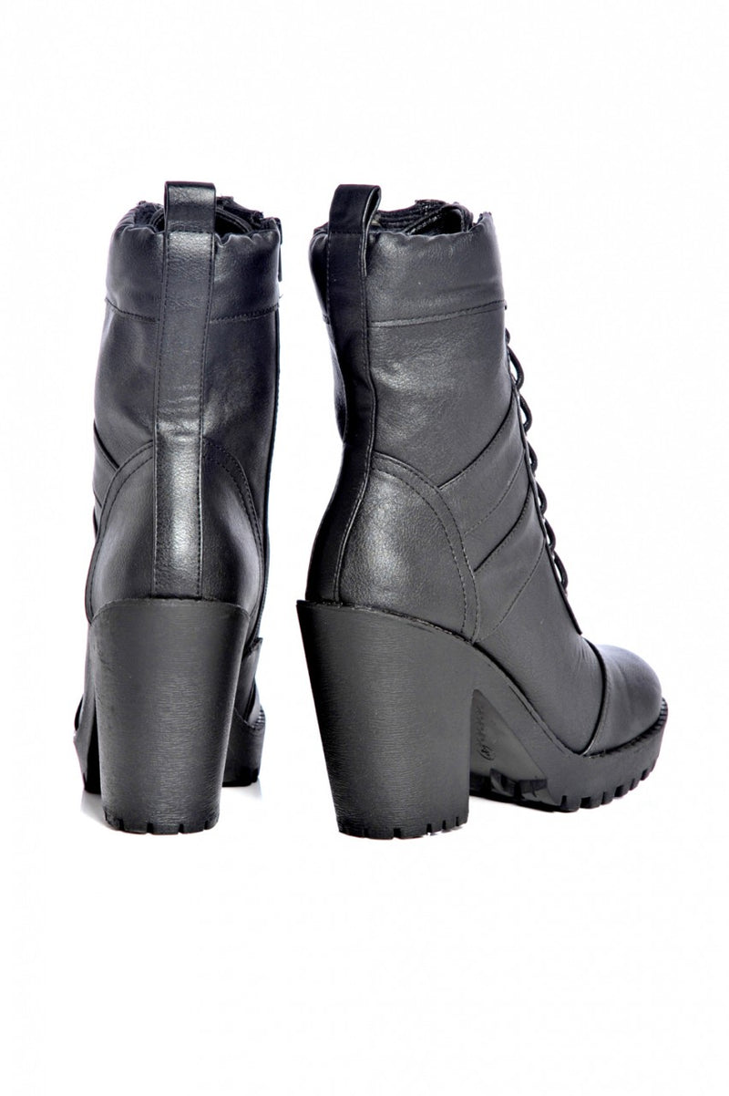 Heeled Lace Up Front Boot AX Paris