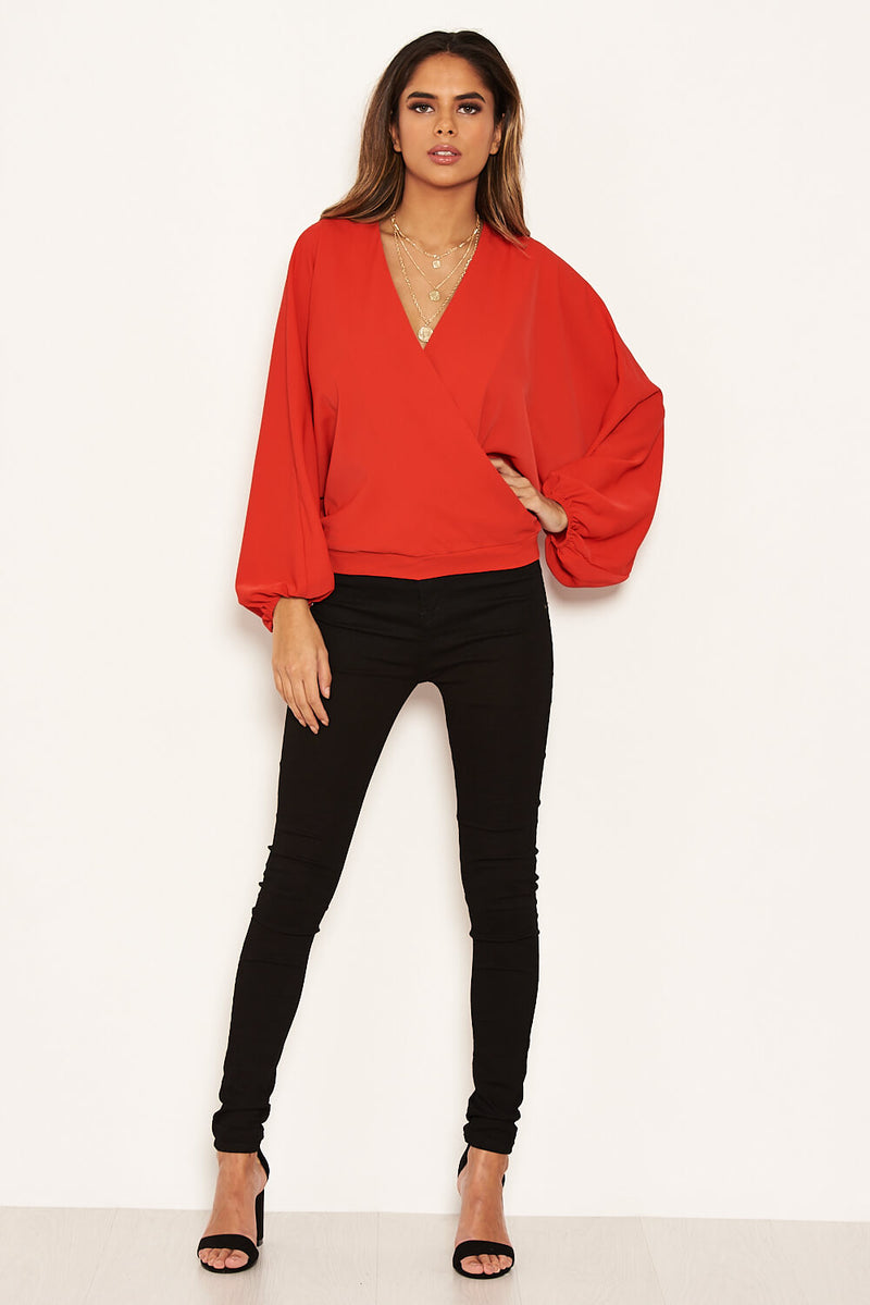 Batwing wrap top outlet