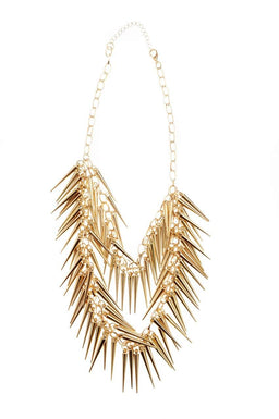 Gold Spike Statement Necklace