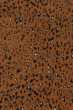 Tan Printed Wrap Top Jumpsuit