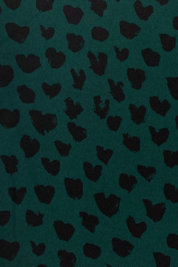 Teal Heart Printed Belted Jumpsuit