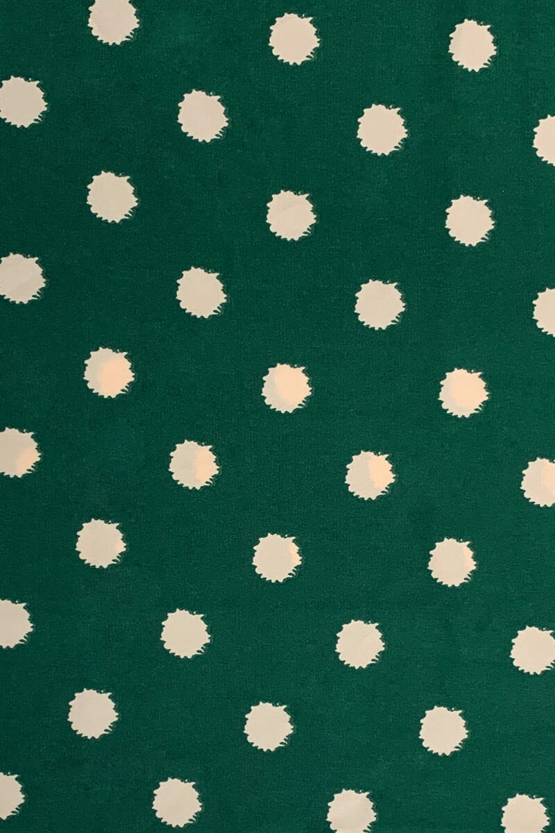 Green Spot Printed Square Neck Top