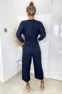 Navy Bat Wing Jumpsuit