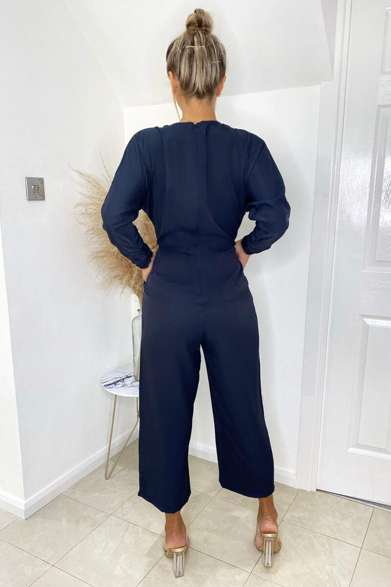 Navy Bat Wing Jumpsuit