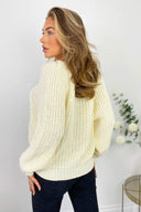 Cream Cable Knit Detail Cardigan