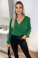 Green Wrap Over Bodysuit