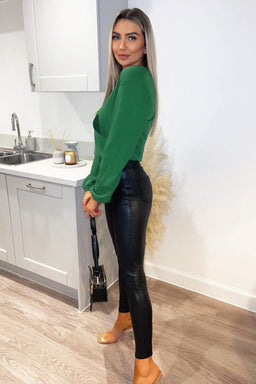 Green Wrap Over Bodysuit