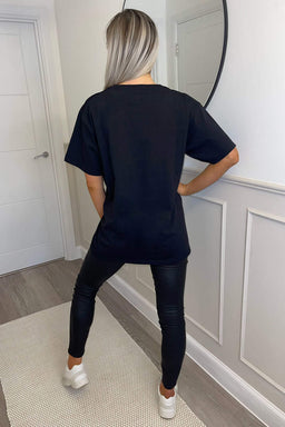 Black Los Angeles Slogan Oversized T-Shirt