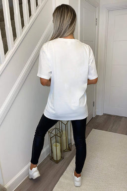 White New York Slogan Oversized T-Shirt