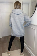 Grey Quilted Hoodie