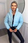 Baby Blue Cropped Puffer Jacket