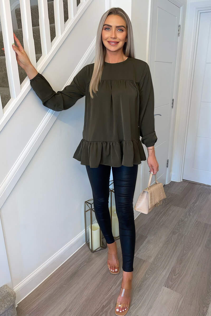 Long sleeve smock sales top