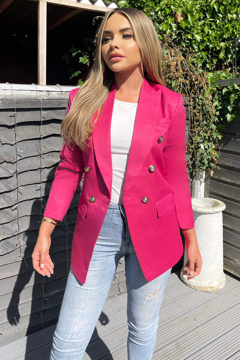 Pink Military Style Blazer