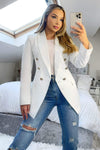 Cream Military Style Blazer