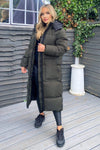 Khaki 2 in 1 Puffer Coat With Detachable Sleeves