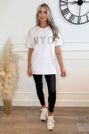 White NYC Slogan T-Shirt