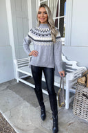 Grey Fairisle Knitted Jumper