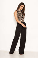 2 in 1 Animal Print High Neck Jumpsuit