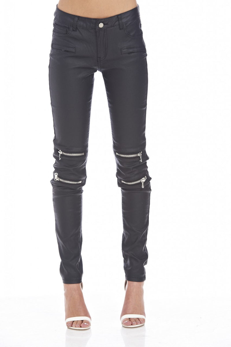 Wet Look Zip Jean