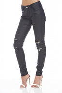 Wet Look Zip Jean