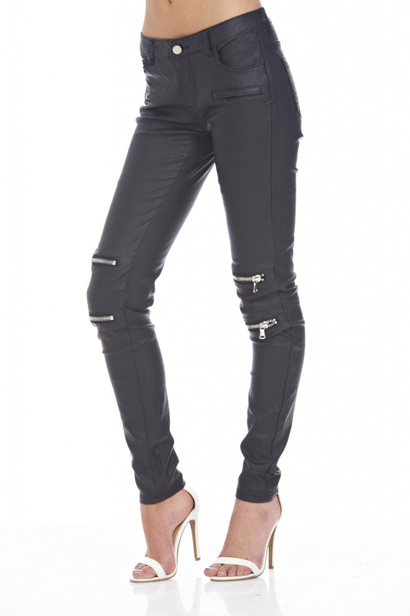 Wet Look Zip Jean