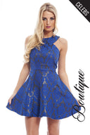 Jacquard  Metallic Kick Out  Skater Dress