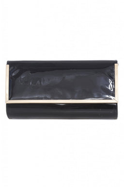 Patent Rectangle Gold Edged Clutch
