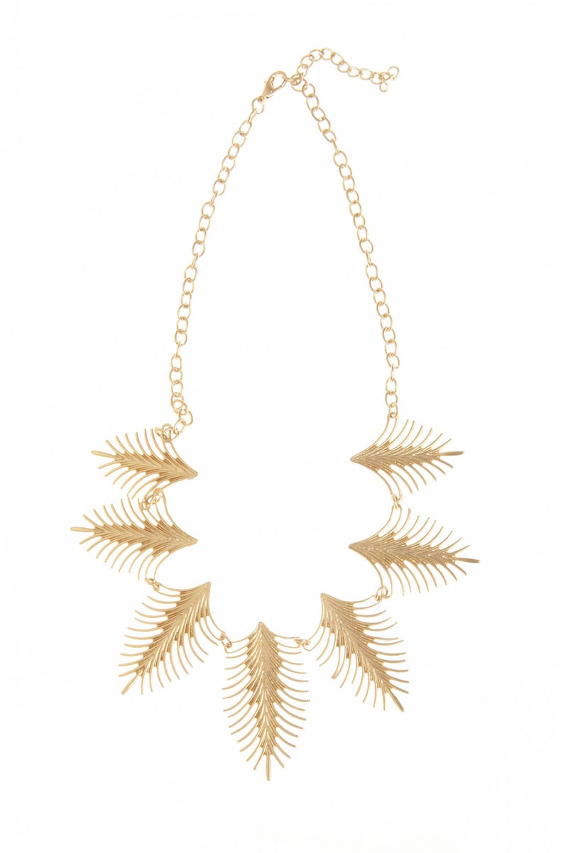 Gold Leaf Statement Necklace – AX Paris1