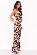 Leopard Print Jumpsuit With Slinky Straps