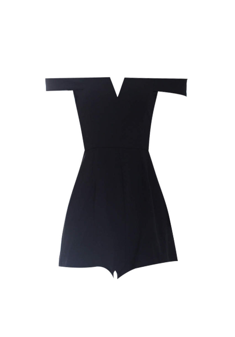 Black Notch Front Playsuit