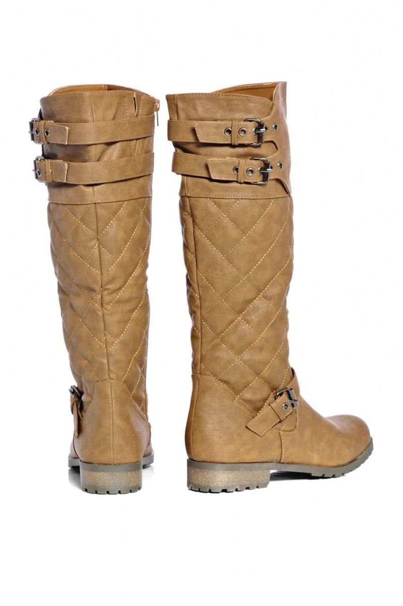 Buckle Quilted Boots