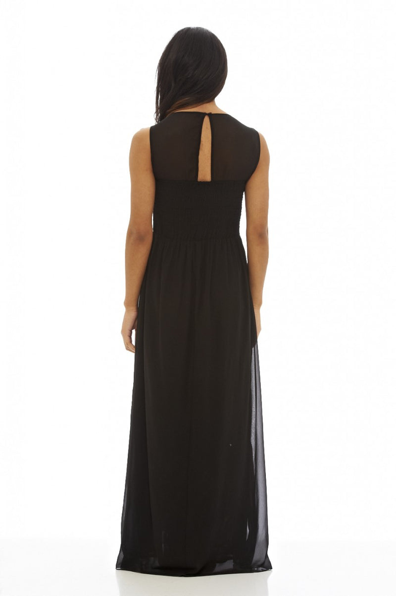 Black Embellished Chiffon Maxi Dress – AX Paris