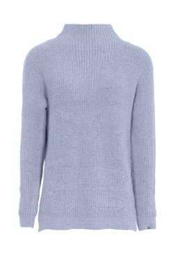 Grey High Neck Side Split Jumper