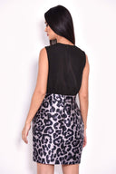 Animal Print 2 in 1 High Neck Dress