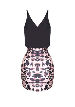 Animal Print 2 in 1 V Neck Dress