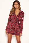 Animal Print Blazer Style Playsuit