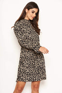 Animal Print High Neck Dress