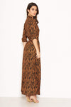 Animal Print Maxi Shirt Dress