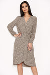 Animal Print Wrap Style  Dress